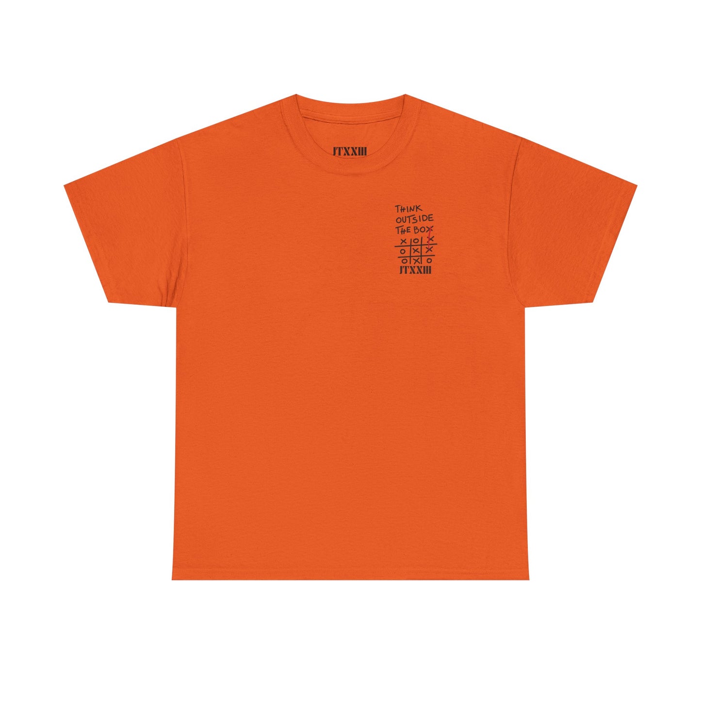 Think Outside the Box T-Shirt — Tic-Tac-Toe Graphic Tee (Back Print)