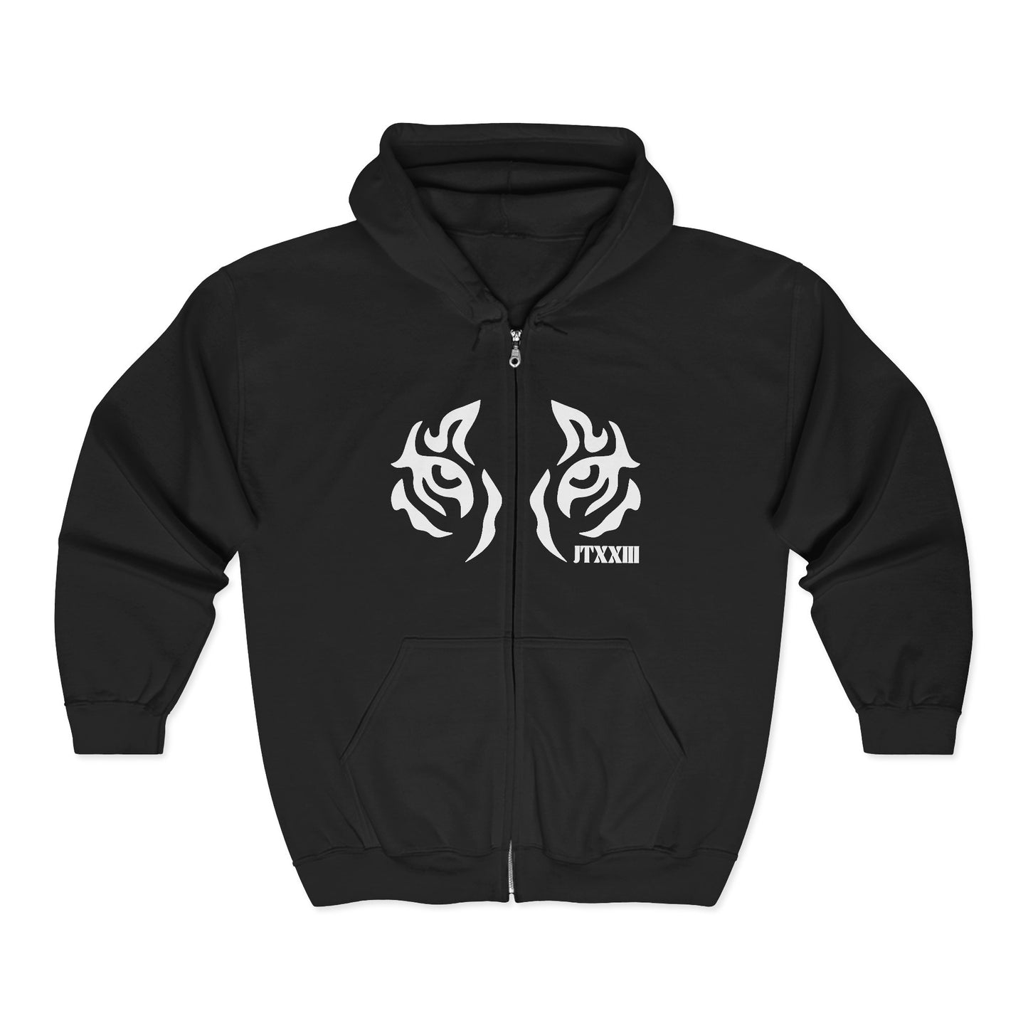 Tribal Tiger Chest Zip Hoodie — 🎟️12 entradas