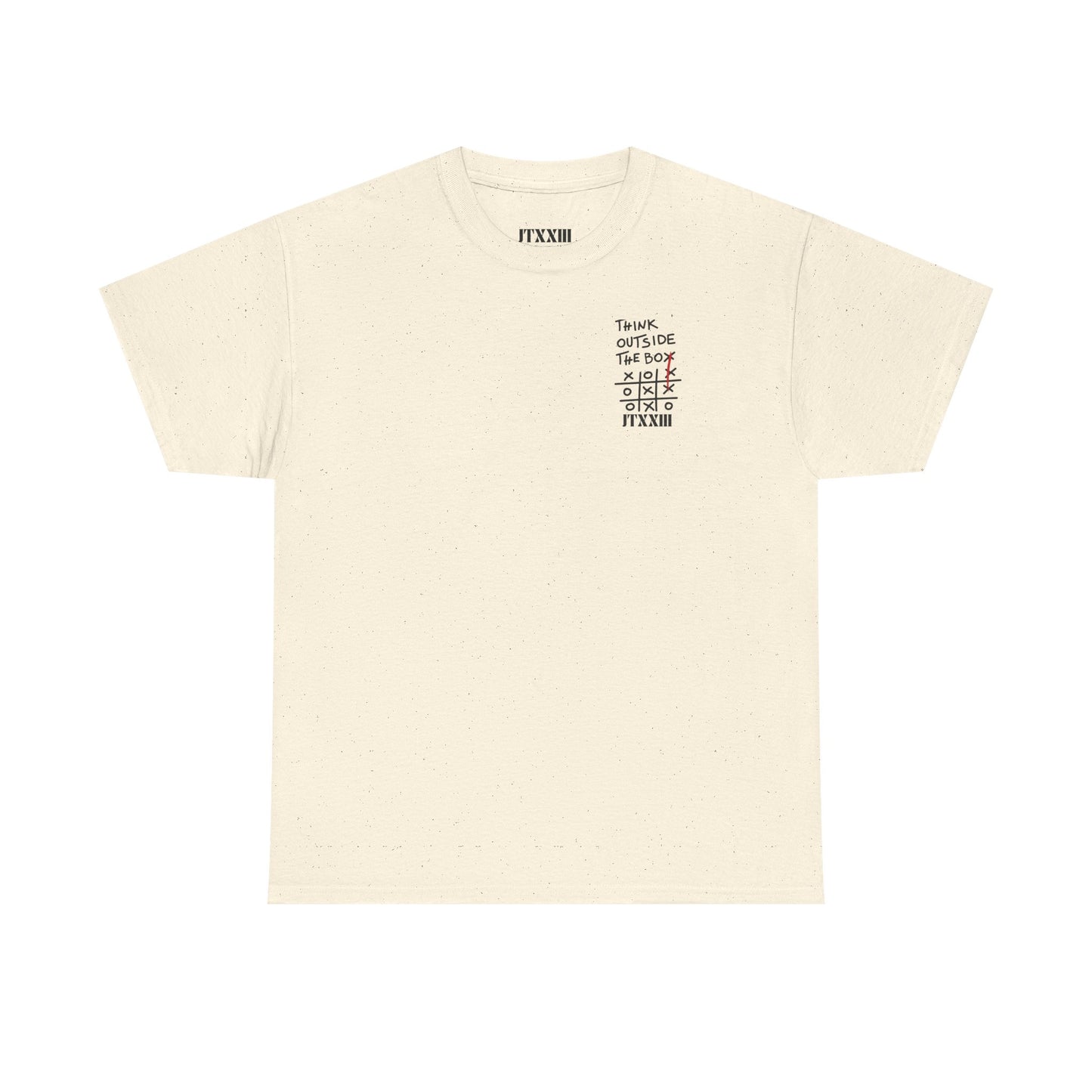 Think Outside the Box T-Shirt — Tic-Tac-Toe Graphic Tee (Back Print)