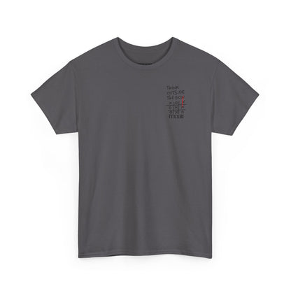 Think Outside the Box T-Shirt — Tic-Tac-Toe Graphic Tee (Back Print)