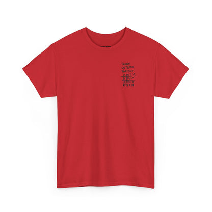 Think Outside the Box T-Shirt — Tic-Tac-Toe Graphic Tee (Back Print)