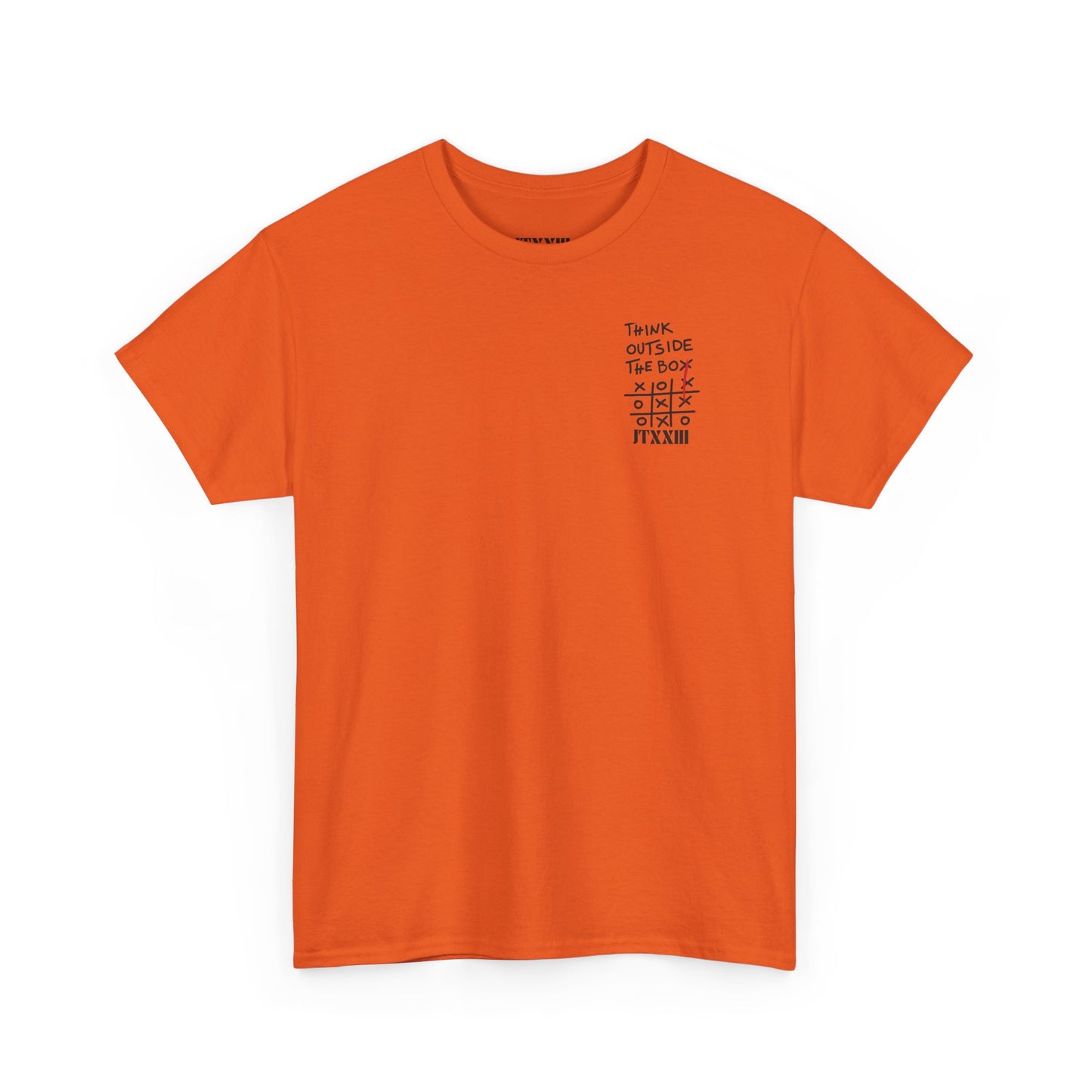 Think Outside the Box T-Shirt — Tic-Tac-Toe Graphic Tee (Back Print)