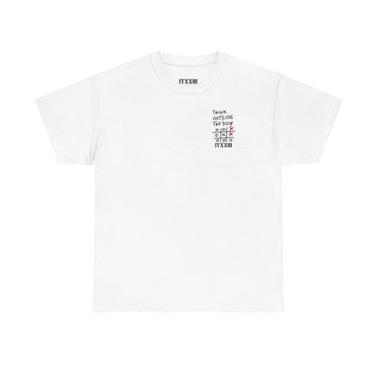 Think Outside the Box T-Shirt — Tic-Tac-Toe Graphic Tee (Back Print)