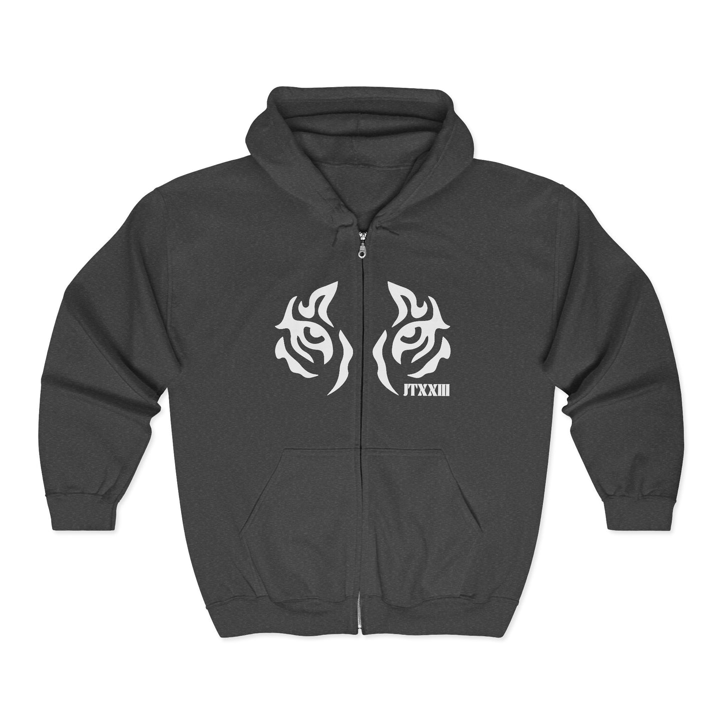 Tribal Tiger Chest Zip Hoodie — 🎟️12 entradas