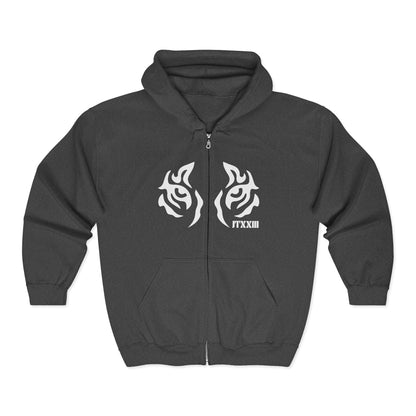 Tribal Tiger Chest Zip Hoodie — 🎟️12 entradas