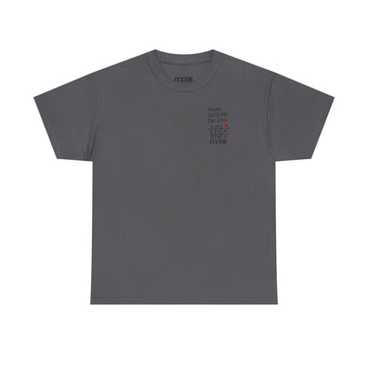 Think Outside the Box T-Shirt — Tic-Tac-Toe Graphic Tee (Back Print)
