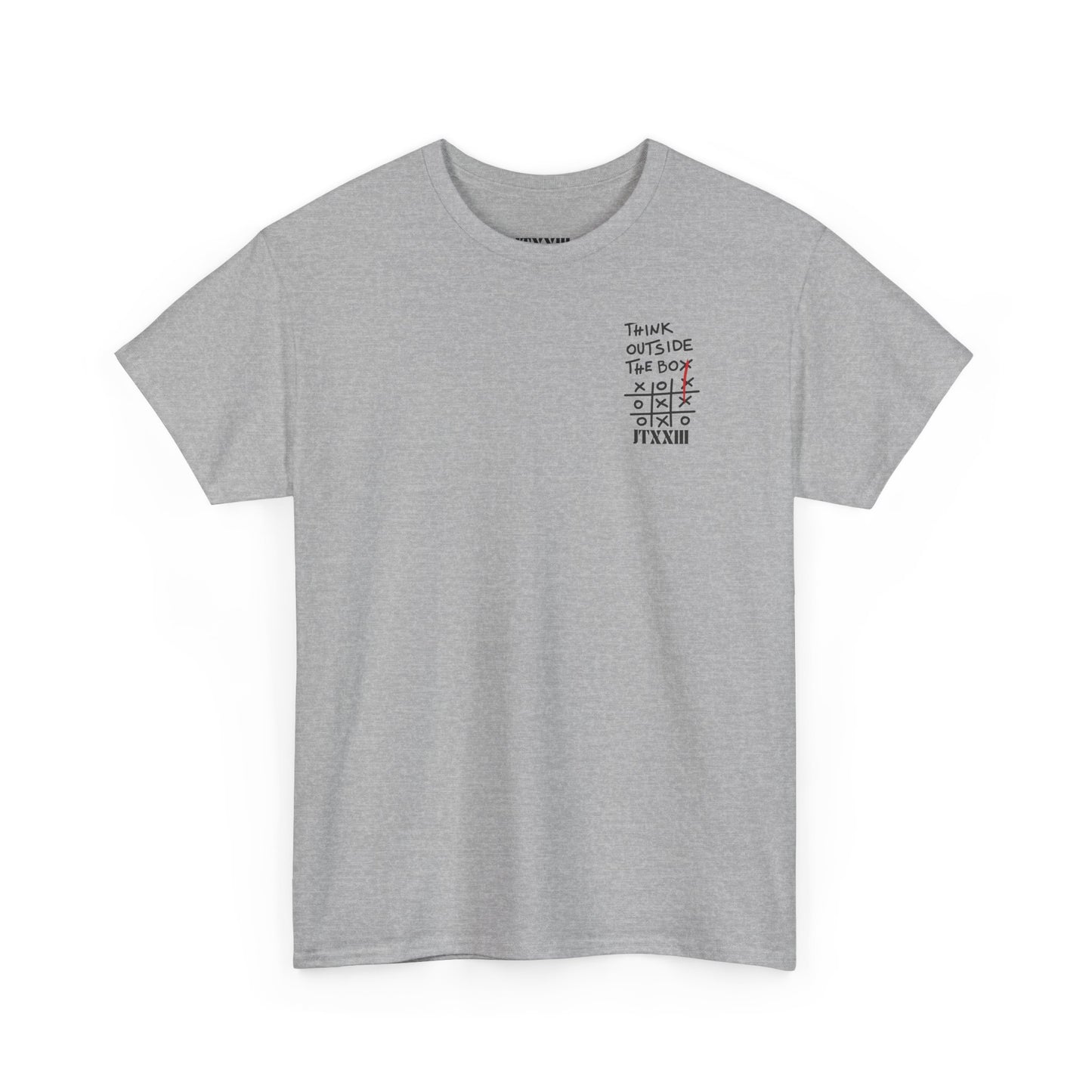 Think Outside the Box T-Shirt — Tic-Tac-Toe Graphic Tee (Back Print)