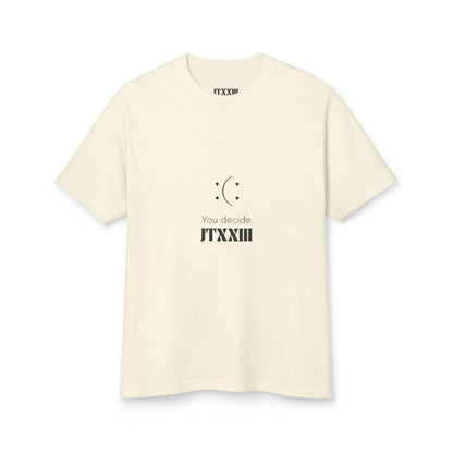 You Decide Moon Graphic -- Cotton T‑Shirt  🎟️ 8 entradas