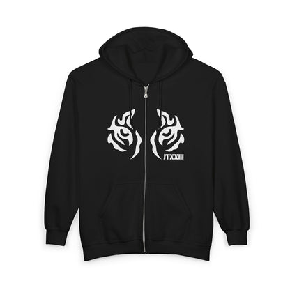 Tribal Tiger Chest Zip Hoodie — 🎟️12 entradas