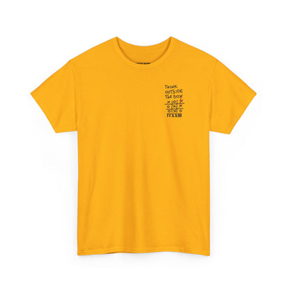 Think Outside the Box T-Shirt — Tic-Tac-Toe Graphic Tee (Back Print)