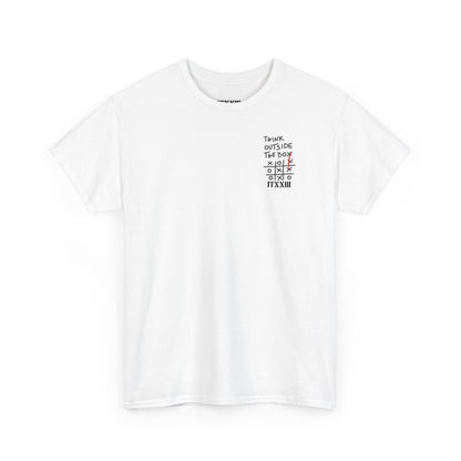 Think Outside the Box T-Shirt — Tic-Tac-Toe Graphic Tee (Back Print)