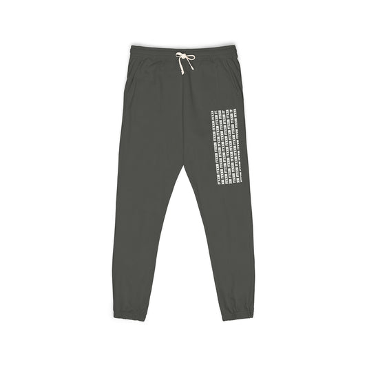 Graphic Joggers — Vertical Text Fleece Sweatpants  🎟️ 12 entradas