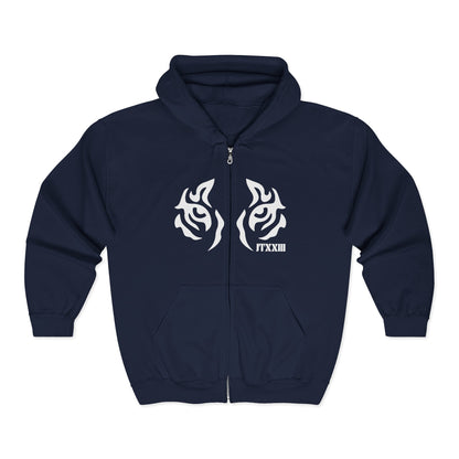 Tribal Tiger Chest Zip Hoodie — 🎟️12 entradas